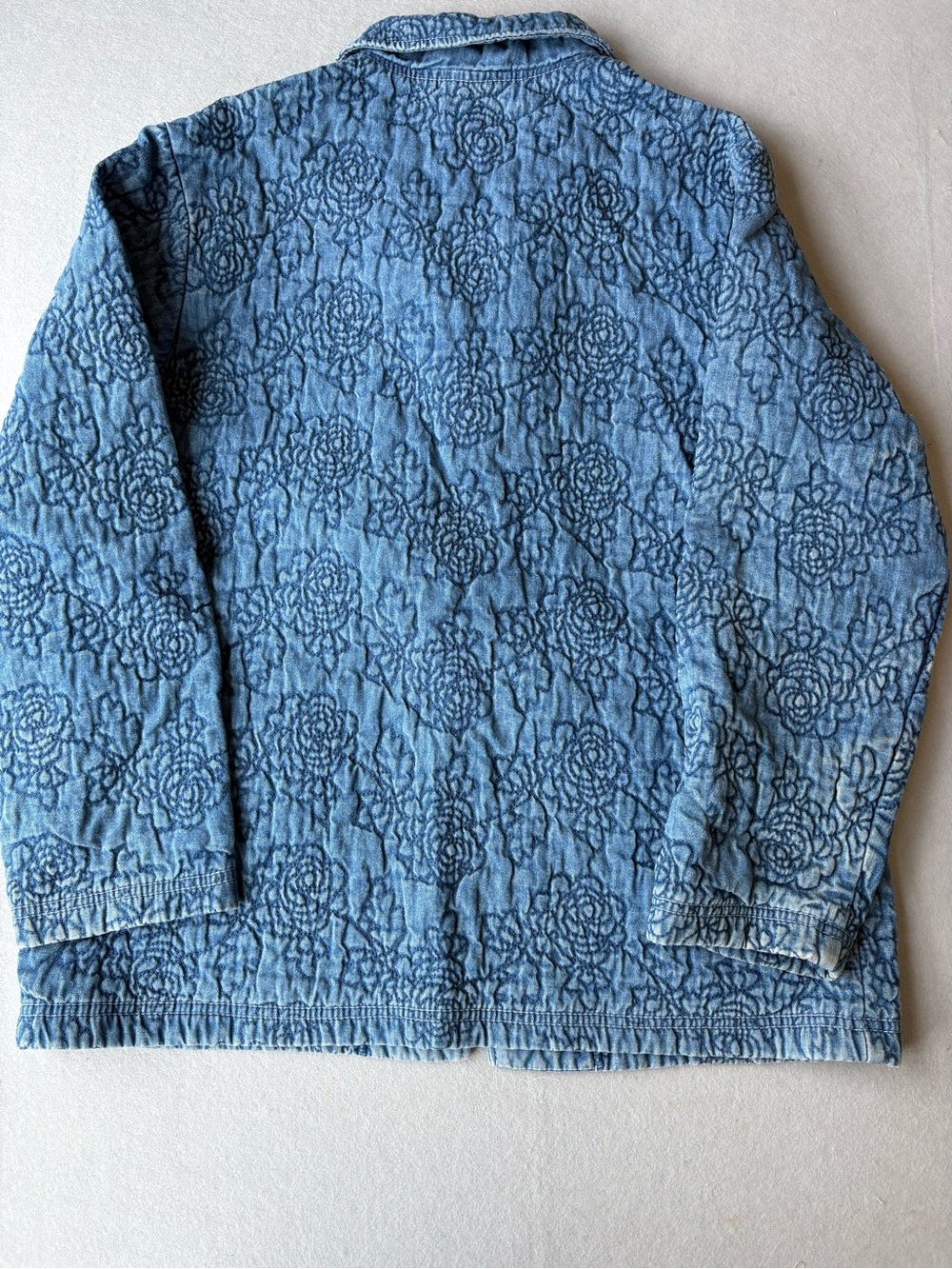 Coldwater Creek Quilted Floral Denim Jacket in Light Blue Tencel Cotton sz S - Picture 10 of 10